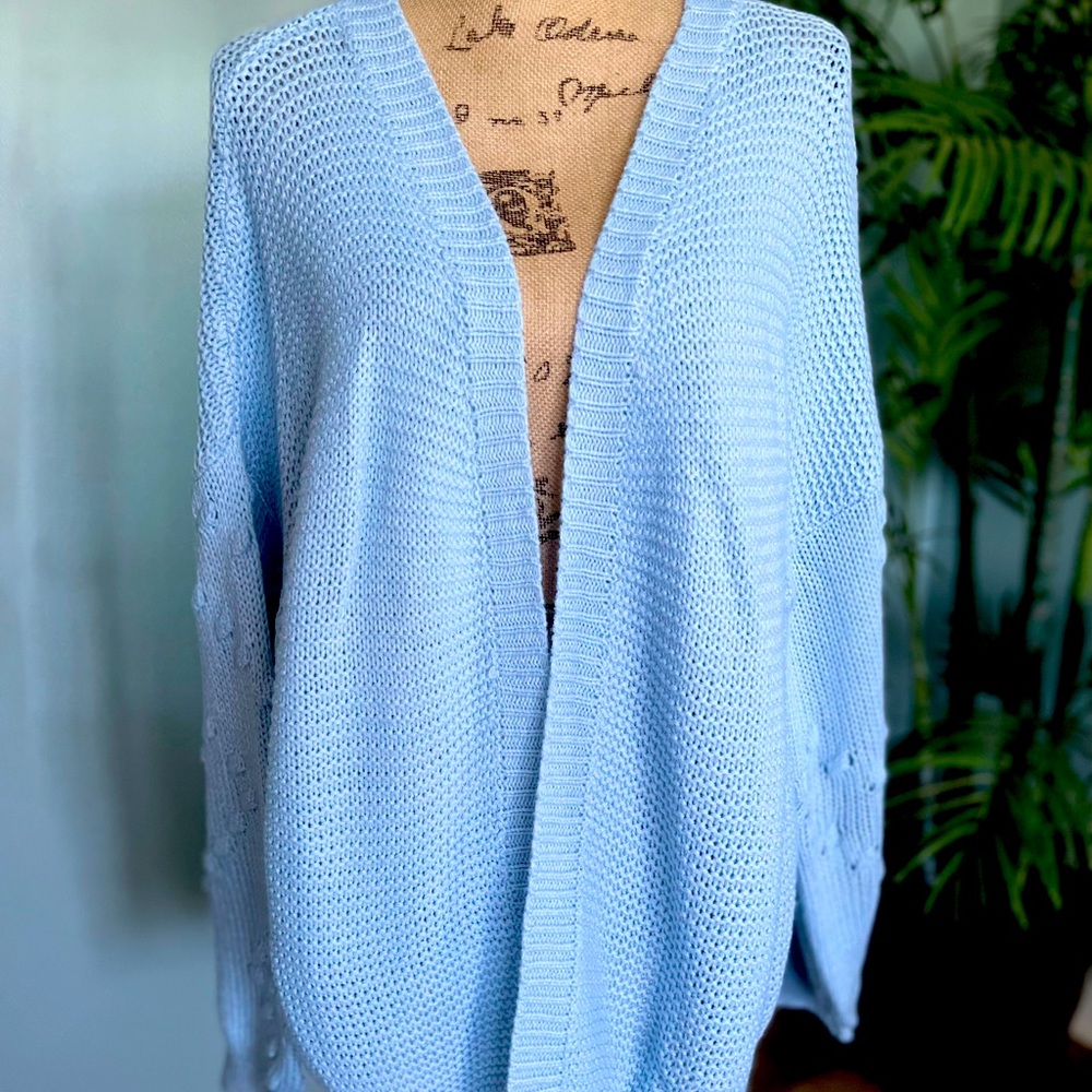 Baby blue open cardigan Size Large